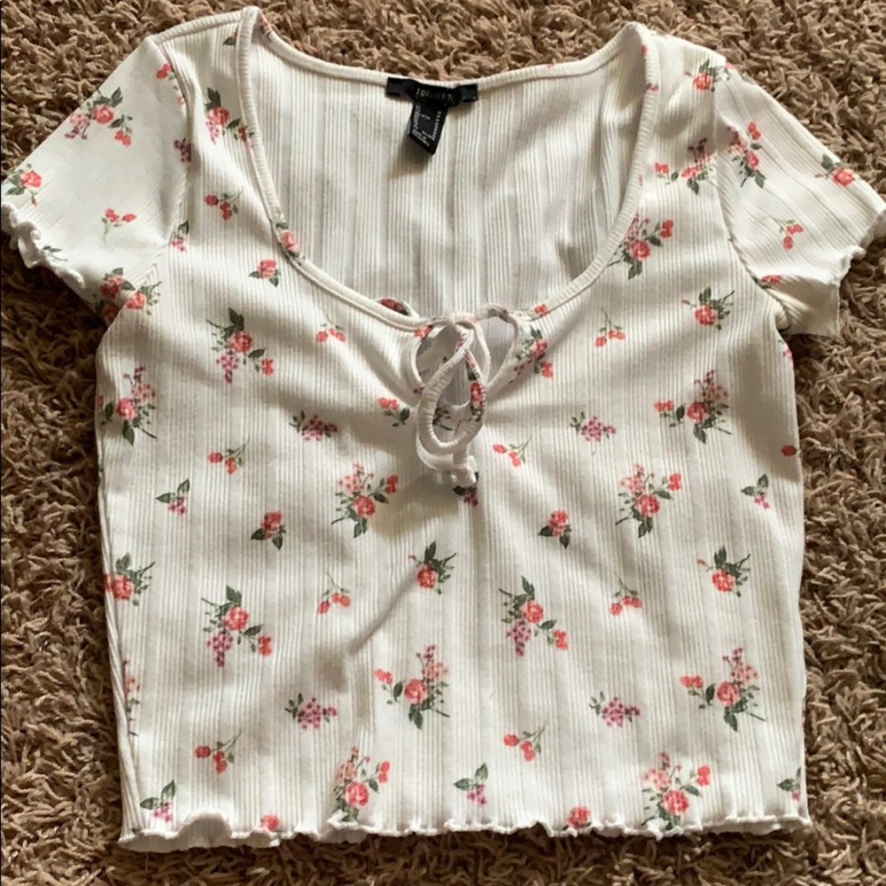 F21 floral crop top
